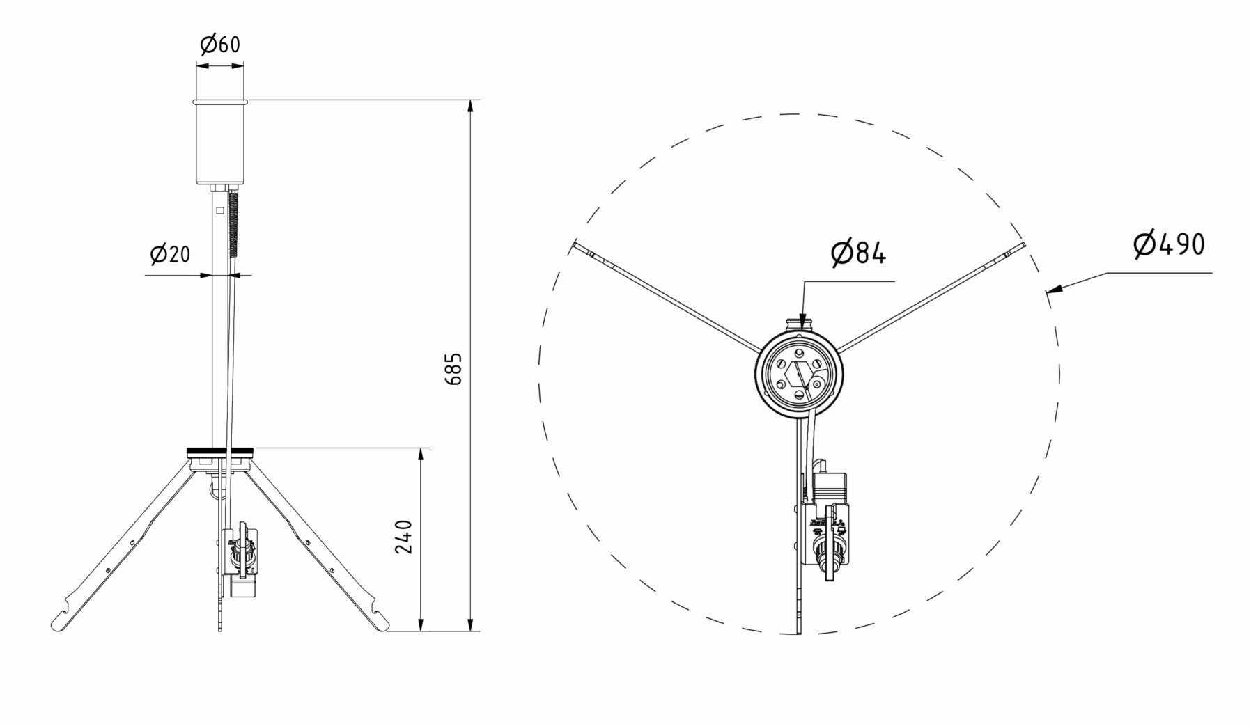 Abmessungen-Mobile-Gasfackel