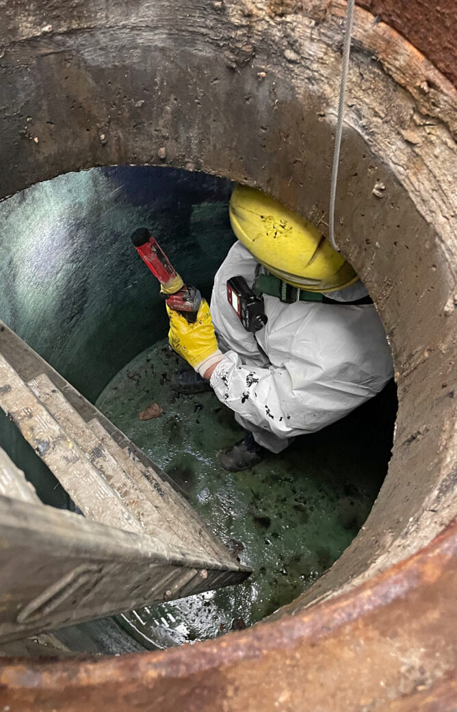 Usando OLLI para la inspección de pozos de aguas residuales