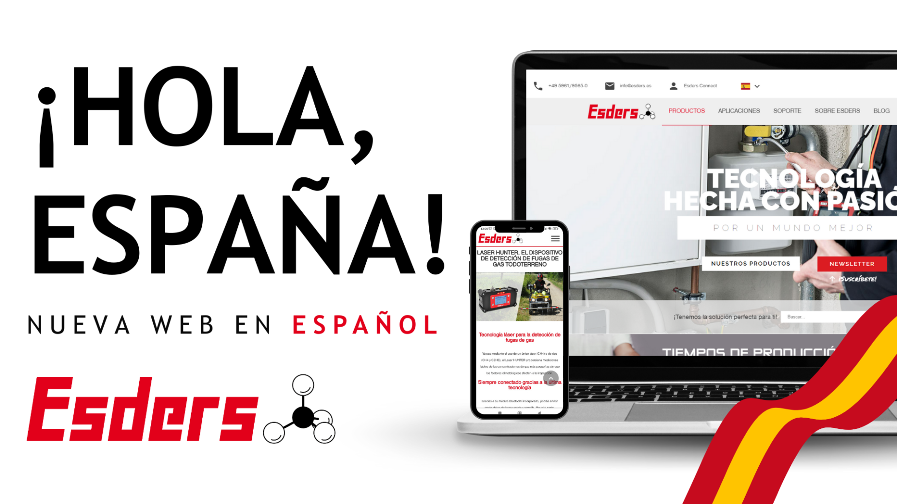 Spanische Webseite von Esders auf Smartphone und Desktop