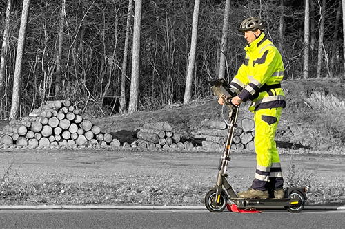 Vehicle based gas leak detection with an E-Scooter.