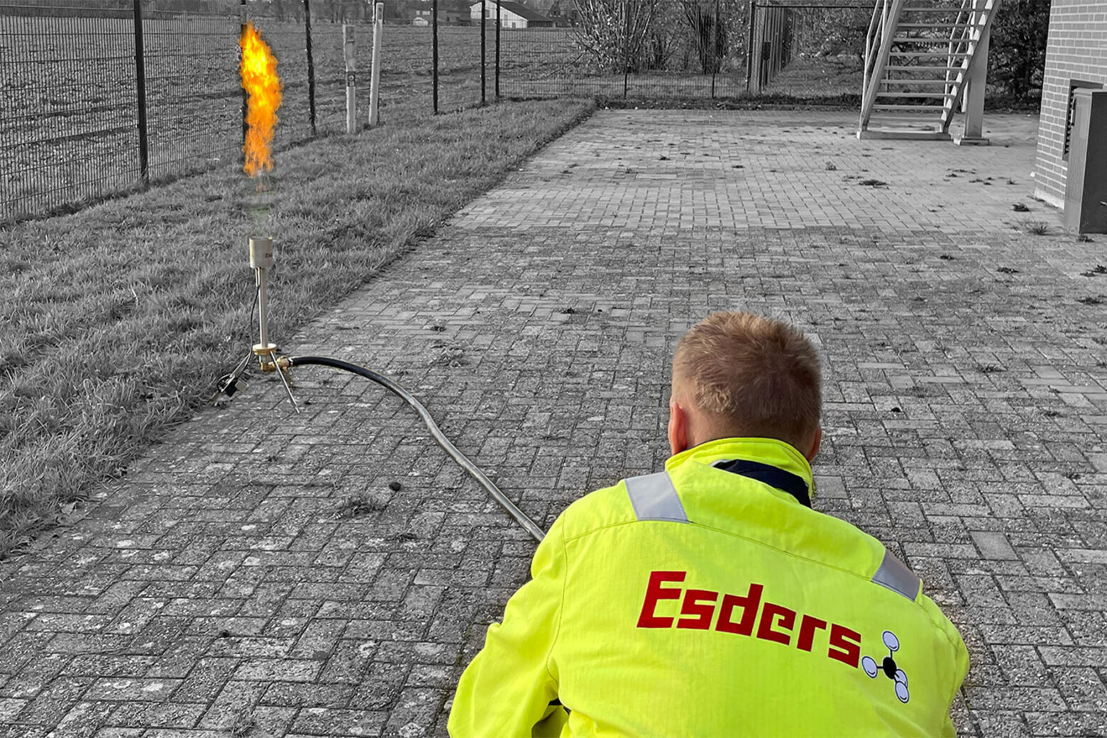 Gas flaring für methane