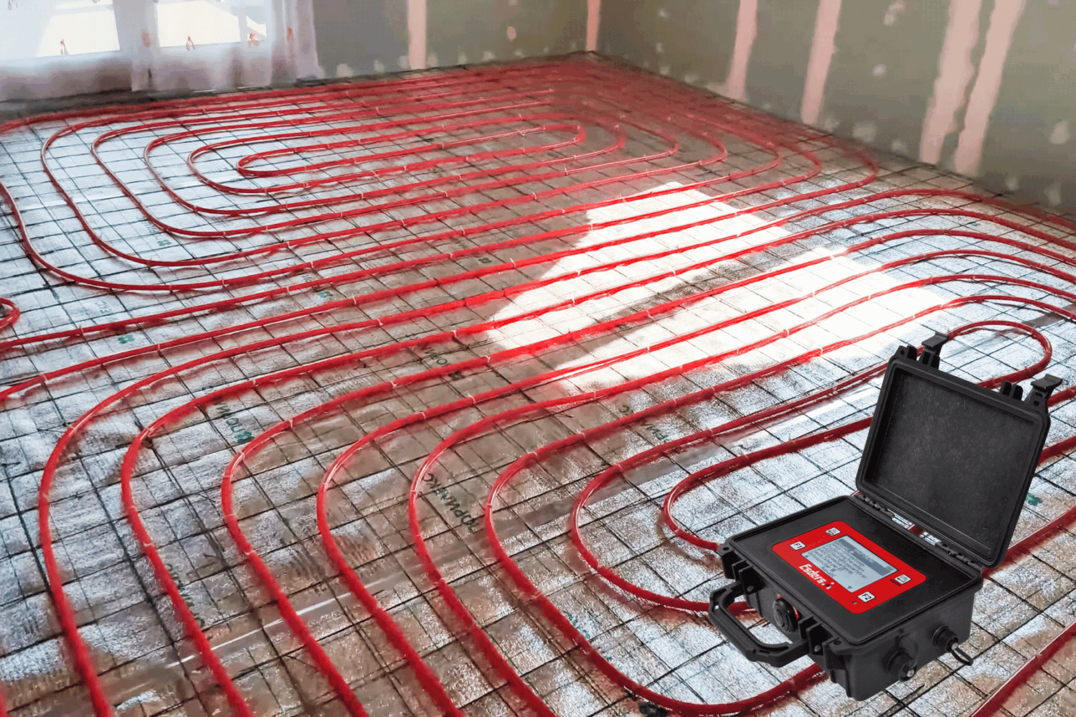 Pressure and leak test of underfloor heating system