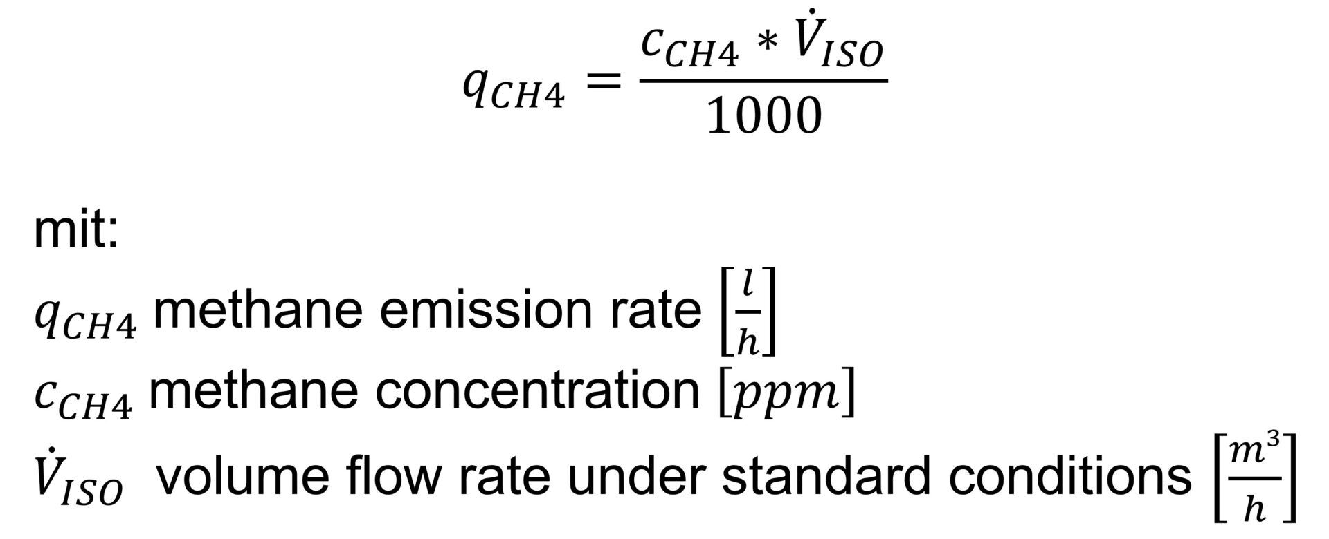 Formula for calculating emission rates